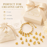 Confezione da 10 mini ciondoli placcati in oro color sabbia con anelli per braccialetti fai da te e creazione di gioielli con perline, Round Bead 4mm, Lotus 8.8x5mm, Round Bead 5.9mm, Lotus Pod 9 x 6.7mm, Bell 8.7x7.4mm, Gold Ingot 11.5x10.3mm         ...
