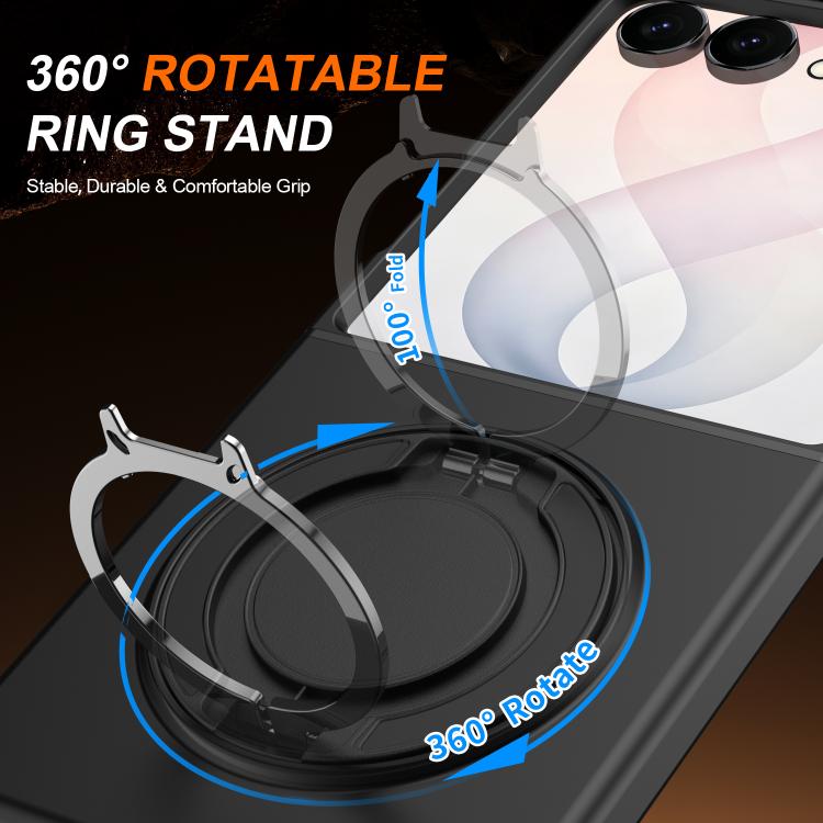 Custodia per telefono con supporto girevole a 360 gradi e chiusura magnetica a libro., For Galaxy Z Flip8 5G