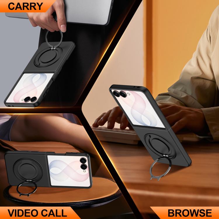 Custodia per telefono con supporto girevole a 360 gradi e chiusura magnetica a libro., For Galaxy Z Flip8 5G