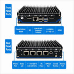 Mini PC industriale Intel Celeron J6412 con quattro porte di rete., without memory, 8GB + 128GB, 8GB + 256GB