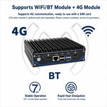 Mini PC industriale Intel Celeron J6412 con quattro porte di rete., without memory, 8GB + 128GB, 8GB + 256GB