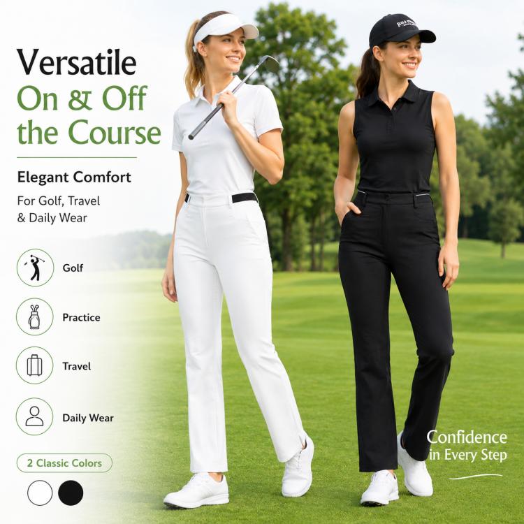 Pantaloni da golf elasticizzati e traspiranti da donna PGM KUZ218, XS, S, M, L, XL, XXL
