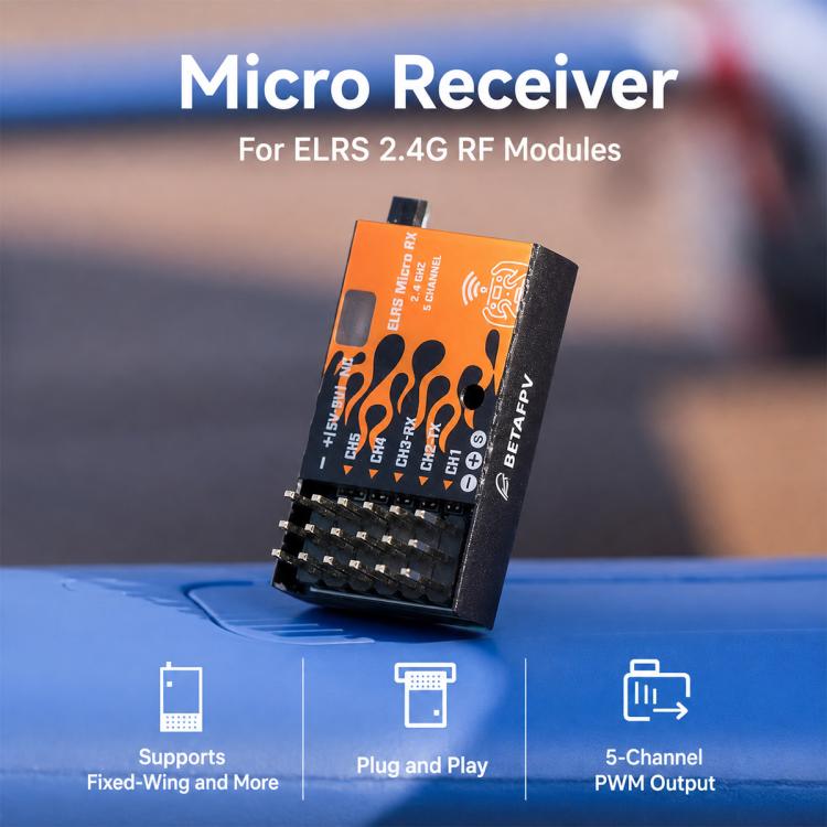 Moduli RF BETAFPV ELRS 2.4G, micro ricevitore per aeromobili ad ala fissa.