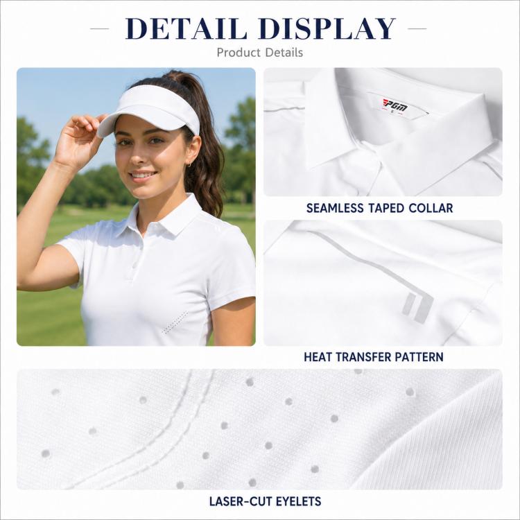 Polo da golf da donna PGM YF881 traspirante ed elasticizzata, S, M, L, XL, XXL