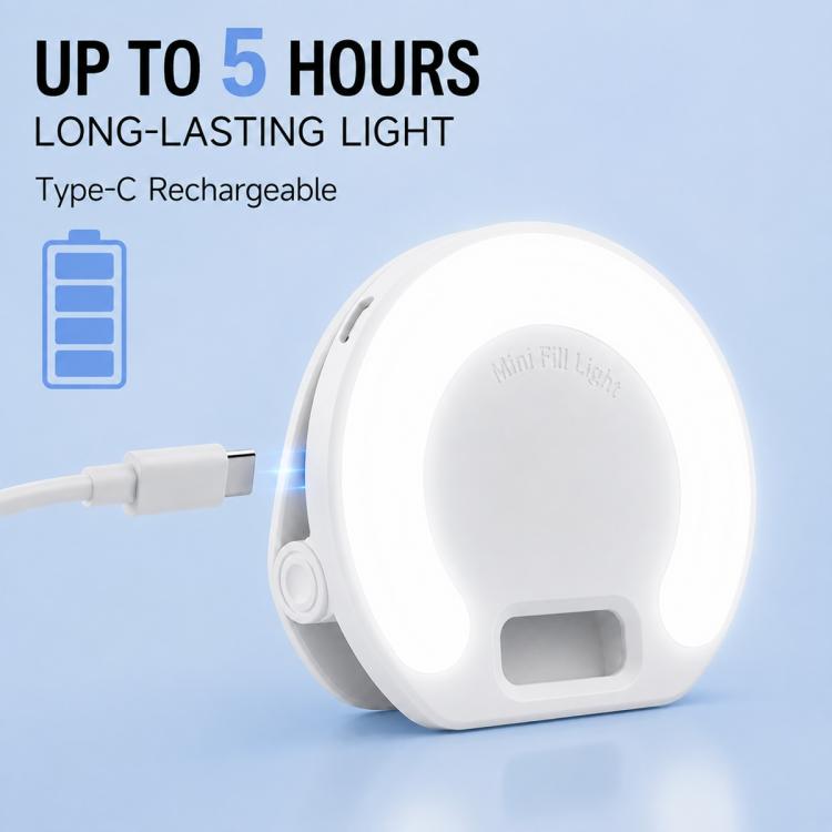 Mini luce di riempimento per selfie ricaricabile D7 con clip
