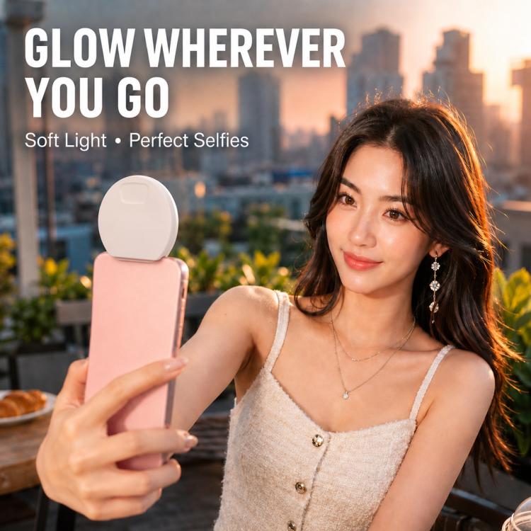 Mini luce di riempimento per selfie ricaricabile D7 con clip