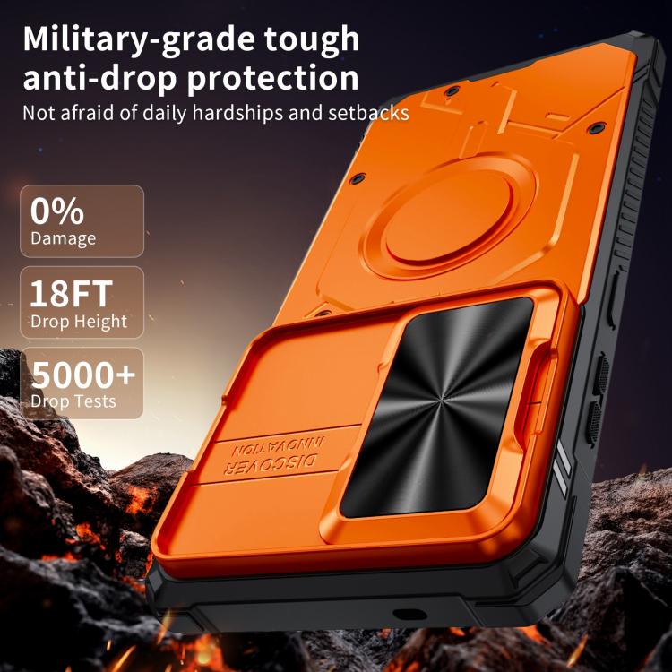 Custodia per telefono Mecha con scorrimento magnetico e protezione per la fotocamera., For Galaxy S26 Ultra 5G, For Galaxy S25 Ultra 5G, For Galaxy S24 Ultra 5G