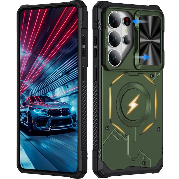 Custodia per telefono Mecha con scorrimento magnetico e protezione per la fotocamera., For Galaxy S26 Ultra 5G, For Galaxy S25 Ultra 5G, For Galaxy S24 Ultra 5G