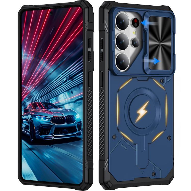 Custodia per telefono Mecha con scorrimento magnetico e protezione per la fotocamera., For Galaxy S26 Ultra 5G, For Galaxy S25 Ultra 5G, For Galaxy S24 Ultra 5G