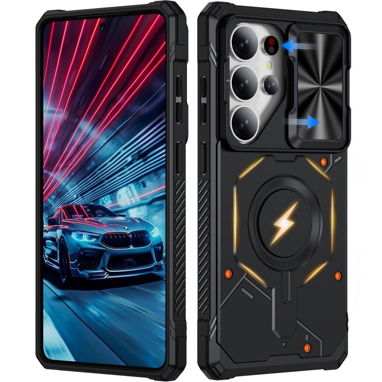 Custodia per telefono Mecha con scorrimento magnetico e protezione per la fotocamera., For Galaxy S26 Ultra 5G, For Galaxy S25 Ultra 5G, For Galaxy S24 Ultra 5G