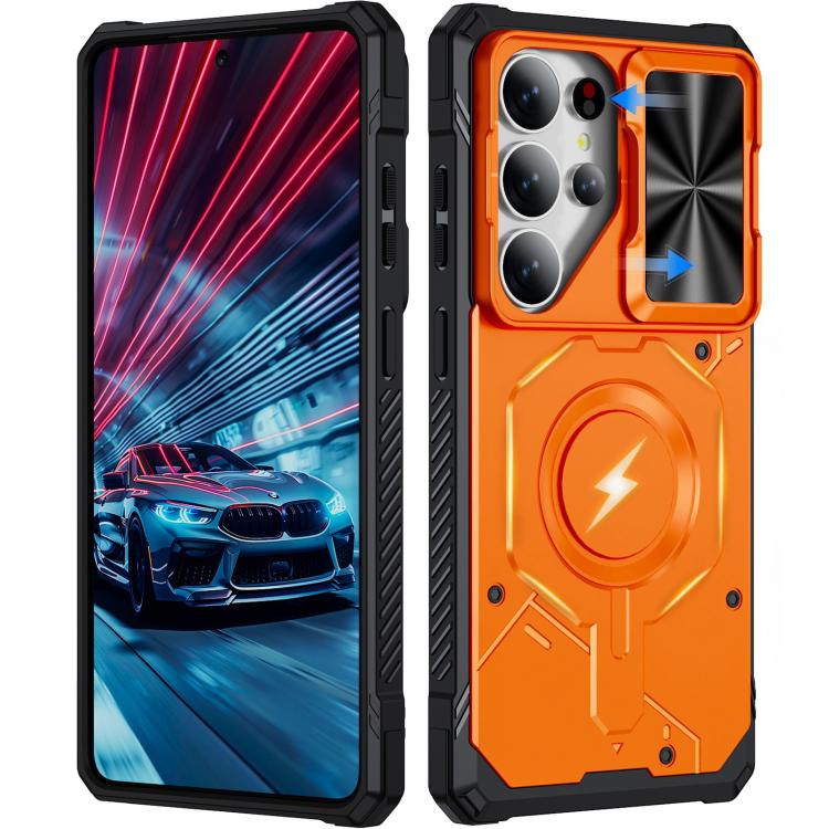 Custodia per telefono Mecha con scorrimento magnetico e protezione per la fotocamera., For Galaxy S26 Ultra 5G, For Galaxy S25 Ultra 5G, For Galaxy S24 Ultra 5G