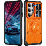 Custodia per telefono Mecha con scorrimento magnetico e protezione per la fotocamera., For Galaxy S23 Ultra 5G