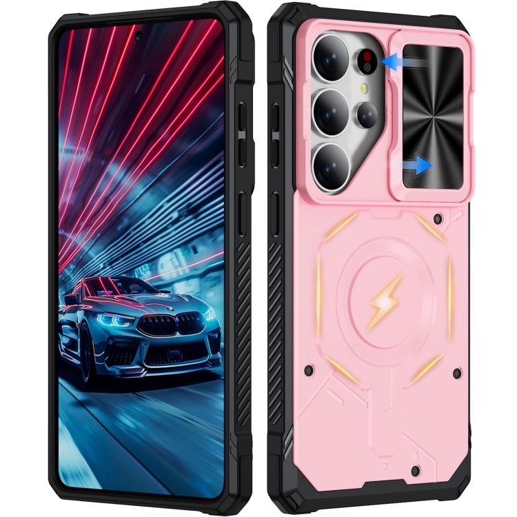 Custodia per telefono Mecha con scorrimento magnetico e protezione per la fotocamera., For Galaxy S23 Ultra 5G