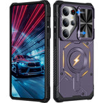 Custodia per telefono Mecha con scorrimento magnetico e protezione per la fotocamera., For Galaxy S23 Ultra 5G