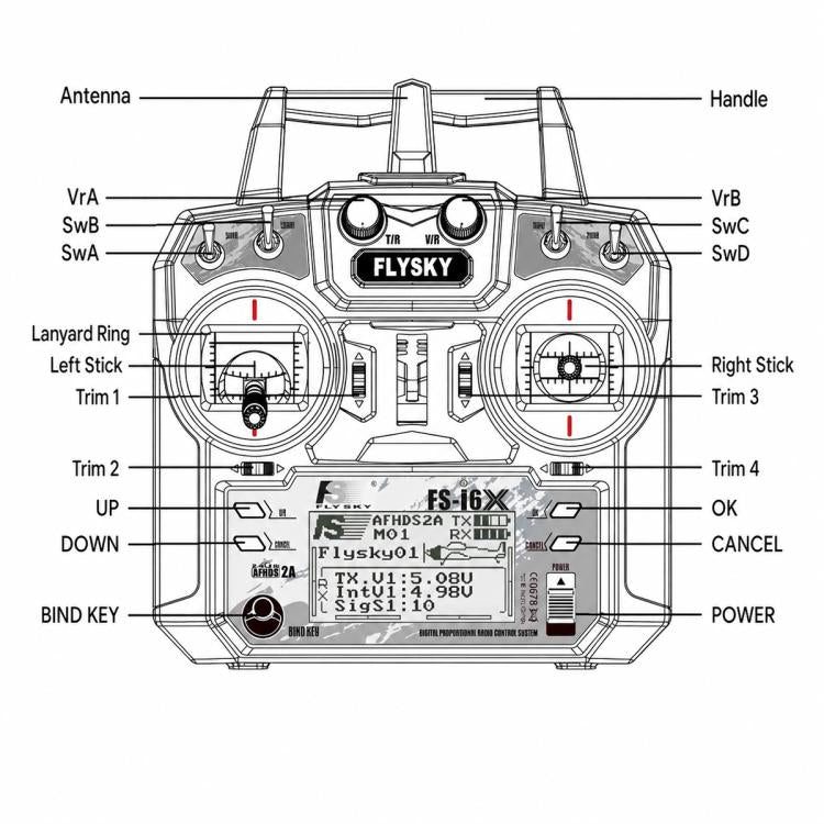 Radiocomando per droni FlySky FS-I6X a 10 canali, I6X+IA6B Left, I6X+IA6B Right, I6X+IA10B Left, I6X+IA10B Right, I6X Left Model 2 No Receiver, I6X Right Model 1 No Receiver, I6X + IA6 Left, I6X + IA6 Right, I6X+A8S Left, I6X+A8S Right