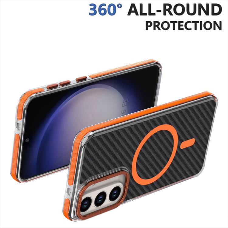 Custodia per telefono MagSafe con texture in fibra di carbonio bicolore., For Galaxy S26 FE 5G