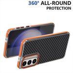 Custodia per telefono ibrida in acrilico e TPU con texture in fibra di carbonio bicolore., For Galaxy S26 FE 5G