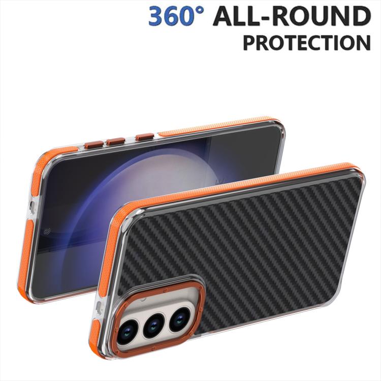Custodia per telefono ibrida in acrilico e TPU con texture in fibra di carbonio bicolore., For Galaxy S26 FE 5G