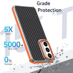 Custodia per telefono ibrida in acrilico e TPU con texture in fibra di carbonio bicolore., For Galaxy S26 FE 5G