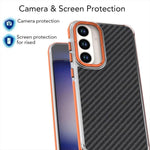 Custodia per telefono ibrida in acrilico e TPU con texture in fibra di carbonio bicolore., For Galaxy S26 FE 5G