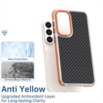 Custodia per telefono ibrida in acrilico e TPU con texture in fibra di carbonio bicolore., For Galaxy S26 FE 5G