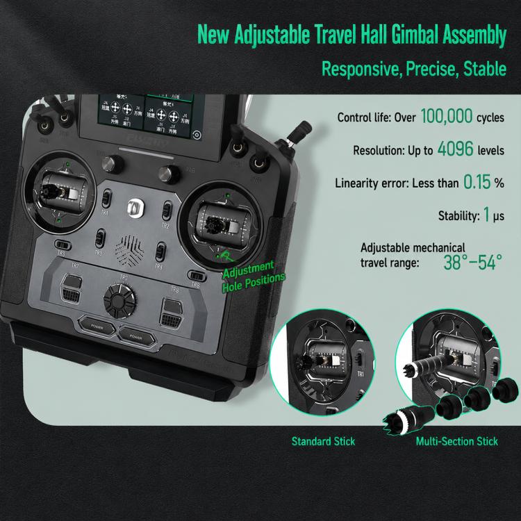 Trasmettitore radio FlySky FS-ST16 a 2,4 GHz con 16 canali e protocollo ANT, FS-ST16