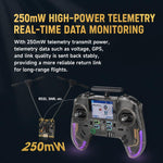 Ricevitore FlySky PR02 ELRS Dual-Core Diversity con doppio TXCO di potenza backhaul da 2,4 GHz e 250 MW., PR02