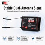 Ricevitore FlySky FS-SR12 a 12 canali 2.4G con doppia antenna per auto, barche, robot e giocattoli radiocomandati ad ala fissa, con protocollo ANT e trasmettitore FS-ST8., FS-SR12