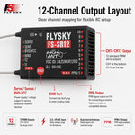 Ricevitore FlySky FS-SR12 a 12 canali 2.4G con doppia antenna per auto, barche, robot e giocattoli radiocomandati ad ala fissa, con protocollo ANT e trasmettitore FS-ST8., FS-SR12