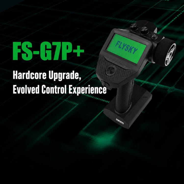 Radiocomando FlySky G7P+ 10 canali RC a 2,4 GHz con display LCD per auto e barche radiocomandate., G7P+