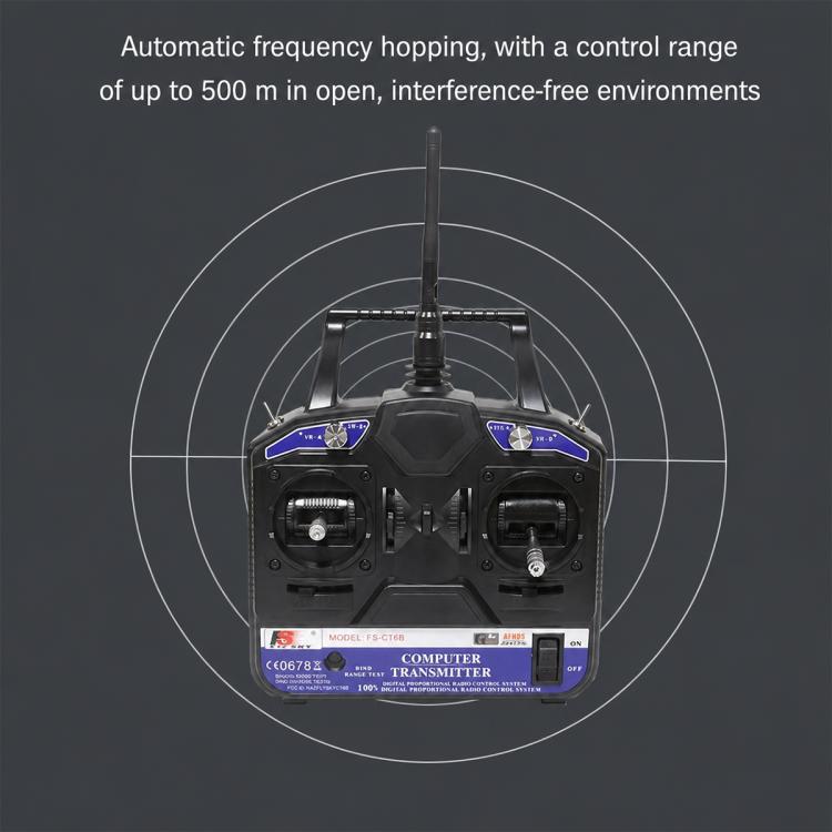 Radiocomando FlySky FS-CT6B a 6 canali da 2,4 GHz con ricevitore R6B., CT6B+R6B