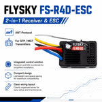Ricevitore FlySky FS-R4D-ESC 2 in 1 a 2,4 GHz e 4 canali per radiocomando G7P / MG7, FS-R4D-ESC