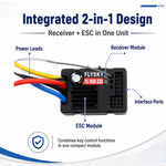 Ricevitore FlySky FS-R4D-ESC 2 in 1 a 2,4 GHz e 4 canali per radiocomando G7P / MG7, FS-R4D-ESC