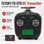 Trasmettitore FlySky FS-ST8 con schermo LCD, 2.4G e 8 canali per droni, barche e modellini di auto., Standard Left with SR8 Receiver, Upgraded Left with SR8A Receiver