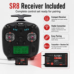Trasmettitore FlySky FS-ST8 con schermo LCD, 2.4G e 8 canali per droni, barche e modellini di auto., Standard Left with SR8 Receiver, Upgraded Left with SR8A Receiver