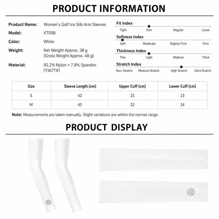 Manicotti da donna PGM XT008 traspiranti, rinfrescanti e con protezione solare, S, M