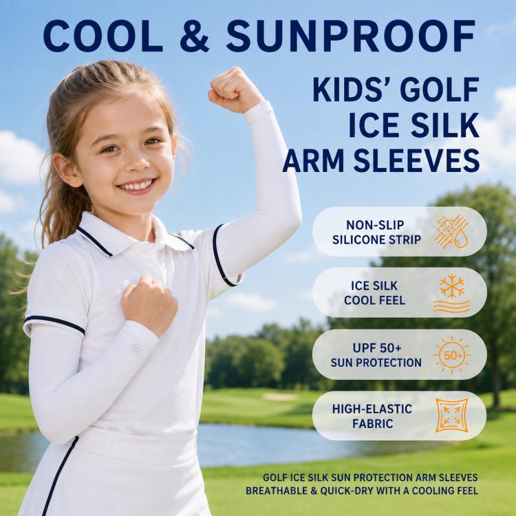 Manicotti traspiranti e rinfrescanti per bambini PGM XT009 con protezione solare., M, L