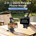 Supporto per telefono a morsetto a sgancio rapido 2 in 1, For Insta360 X6
