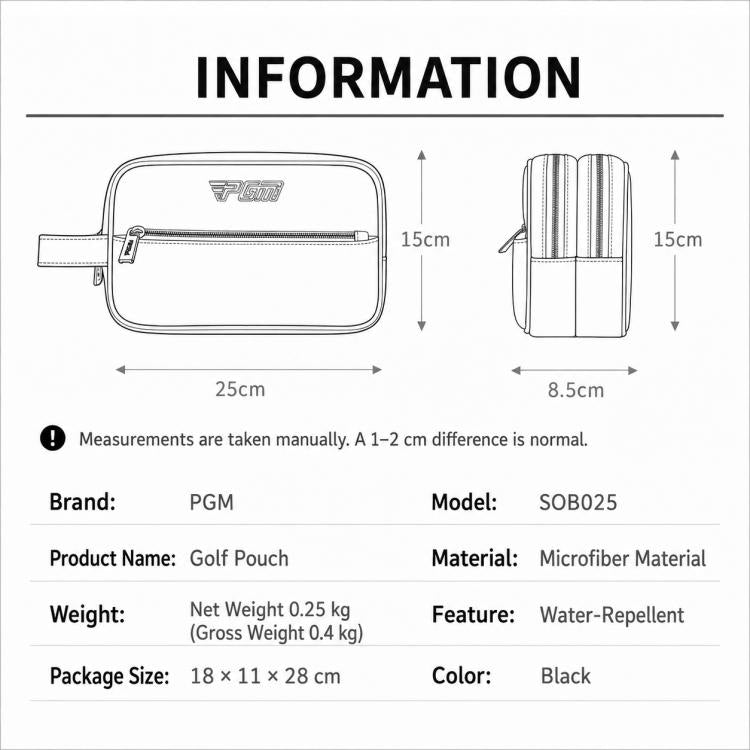 Borsa da golf idrorepellente a doppio strato PGM SOB025, grande capacità.