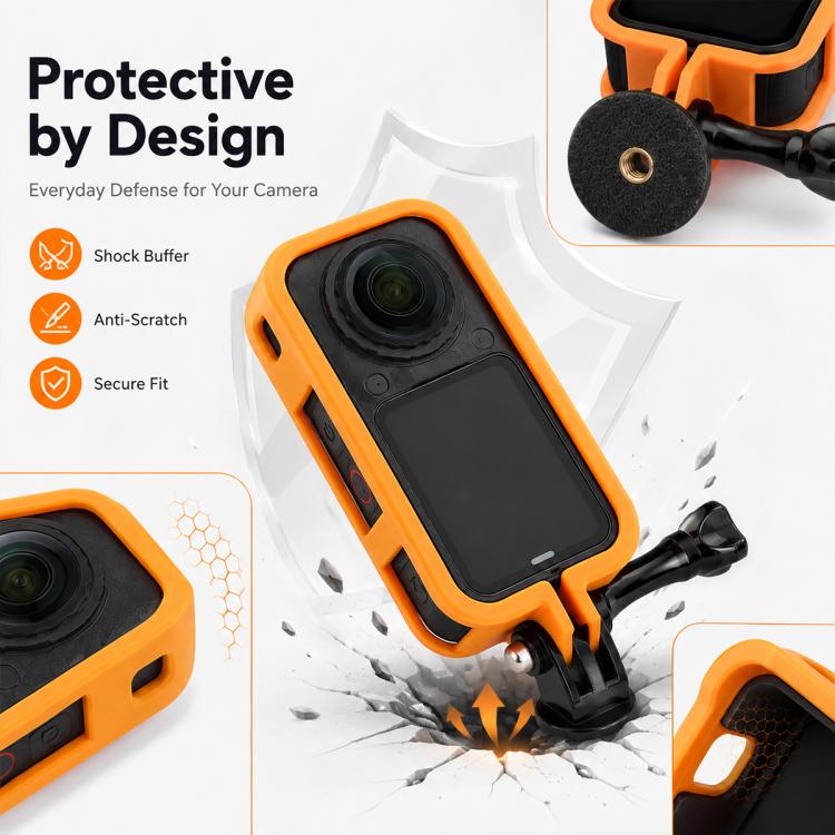 Cornice protettiva per fotocamera con attacco a vite da 1/4, For Insta360 X6
