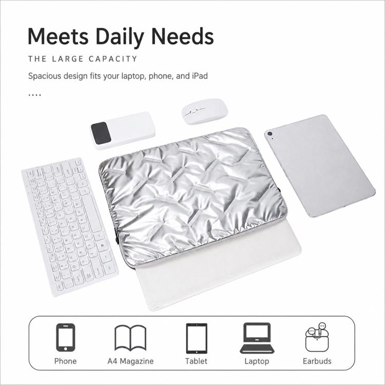 Stylish Padded Laptop Sleeve Minimalist Clutch Organizer, 11 inch, 14 inch, 15.6 inch