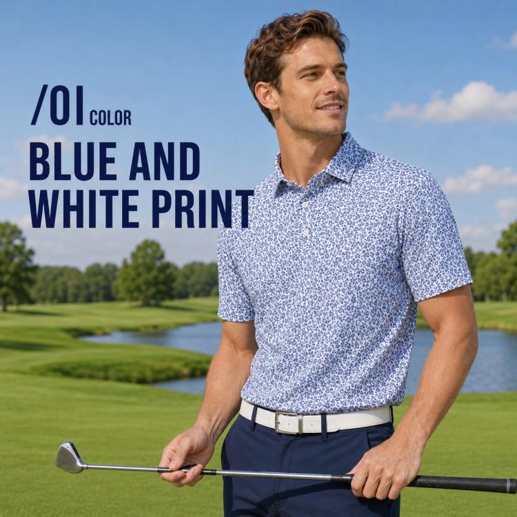Polo da golf elasticizzata traspirante da uomo PGM YF912, M, L, XL, XXL
