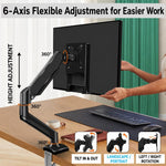 Aluminum Alloy Gas Spring Free-Hovering Monitor Stand for 13–32 Inch Monitors, Black, White