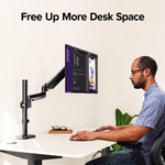 Aluminum Alloy Gas Spring Free-Hovering Monitor Stand for 13–32 Inch Monitors, Black, White