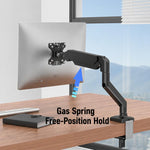 Aluminum Alloy Gas Spring Free-Hovering Monitor Stand for 13–32 Inch Monitors, Black, White