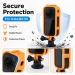 Telaio protettivo per fotocamera con attacco a vite da 1/4 e slitta a caldo., For Insta360 X6