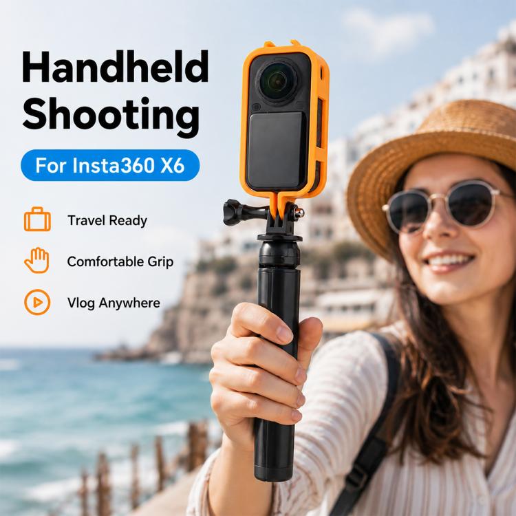 Telaio protettivo per fotocamera con attacco a vite da 1/4 e slitta a caldo., For Insta360 X6