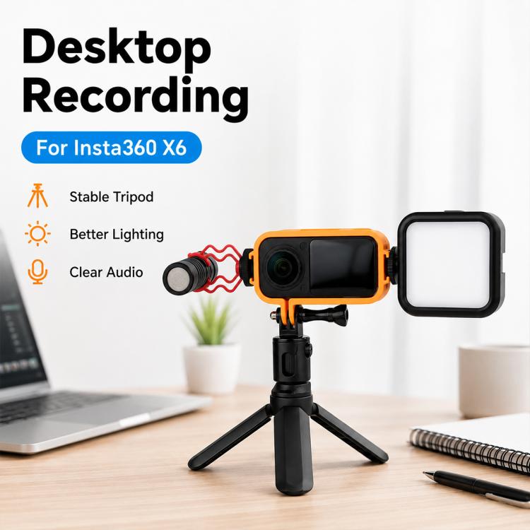 Telaio protettivo per fotocamera con attacco a vite da 1/4 e slitta a caldo., For Insta360 X6