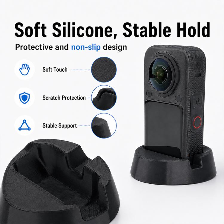 Base antiscivolo in silicone per fotocamera, For Insta360 X6