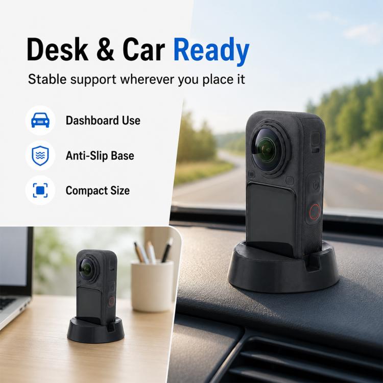 Base antiscivolo in silicone per fotocamera, For Insta360 X6